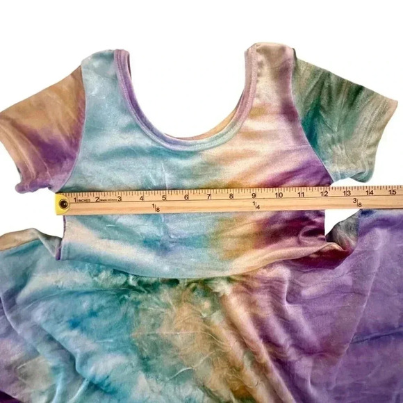 Wild Rich Kids Twirl Dress Girls Size 11/12 crushed velvet tie dye blank tag - Picture 8 of 9